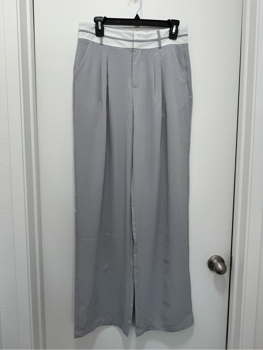 Commense Light Gray Dress Pants with White Waistband